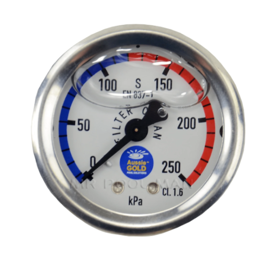 PRESSURE GAUGE CENTRE BACK MOUNT OIL FILLED